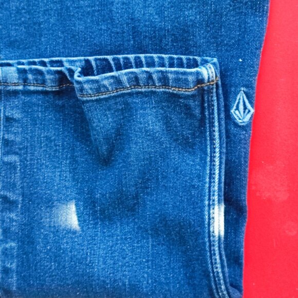 Volcom Solver modern straight jeans darker blue men's size 30x27 - Picture 7 of 9